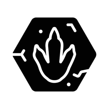 Sleek glyph style icon of dinosaur footprint trail vector
