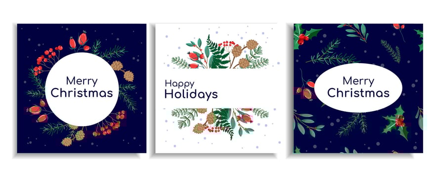 Christmas and holiday greeting cards vector