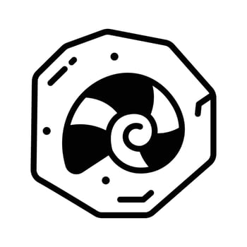 A modern glyph icon of spiral-shaped fossil. vector
