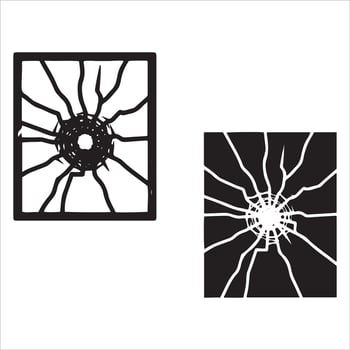 Cracked glass patterns for design projects vector