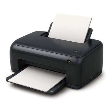 Black and White Printer with Paper png