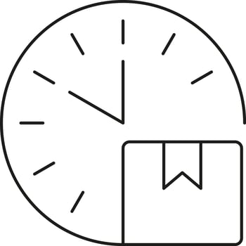 Clock and package delivery icon vector