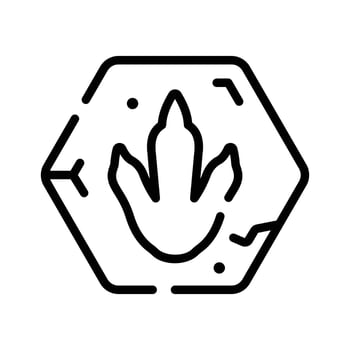 Sleek outline style icon of dinosaur footprint trail vector