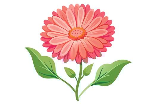 Vibrant Pink Gerbera Daisy Blooming in Springtime, a Serene and Cheerful Floral Illustration - Professional digital artwork with vibrant colors and detailed composition vector