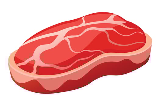Juicy Raw Steak, Isolated on White Background A Tempting Illustration of Red Meat Ready for Grilling vector