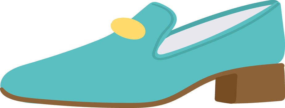 Comfortable and stylish light green loafer featuring a low block heel and a gold buckle, adding a touch of elegance to any outfit while ensuring all day wearability and chic appeal vector