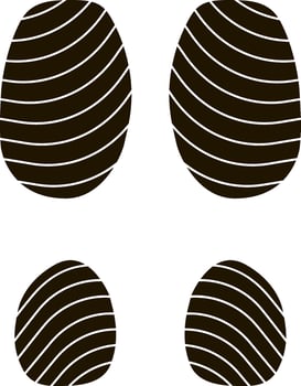 Simple graphic design showing four identical black and white oval shapes with diagonal stripes, arranged in two rows of two, creating a basic pattern against a white background vector