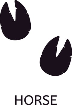 Horse footprints showing hooves shape and size creating a concept of wild nature, horse riding and freedom, perfect for zoology and veterinary projects vector