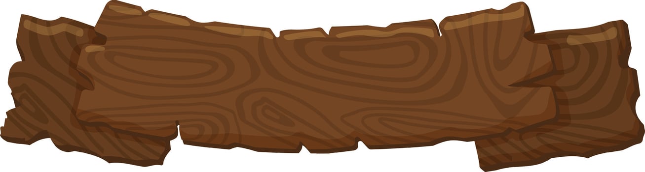 Empty wooden sign with irregular edges showing wood grain, ideal for adding custom text or graphics related to nature, adventure, or rustic themes vector