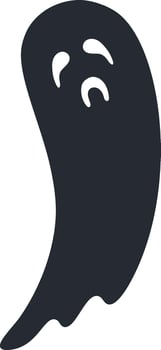 Dark ghost floating through the night, evoking the spirit of Halloween with a simple, spooky illustration ideal for themed projects and festive celebrations vector