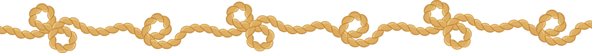 Seamless pattern of twisted rope forming decorative loops, ideal for backgrounds, textile designs, or nautical themed projects, adding a touch of maritime charm to any design vector