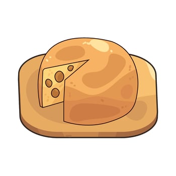 cheese on the cutting board vector