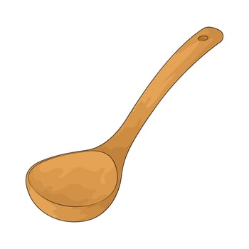 wooden ladle illustration vector