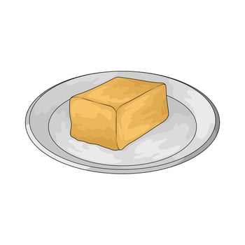 butter on plate vector