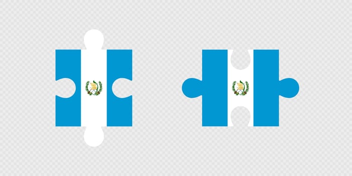 Puzzle Pieces with Guatemala Flag. vector