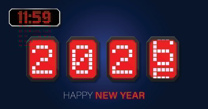 New Year 2026 Countdown with Digital Display vector