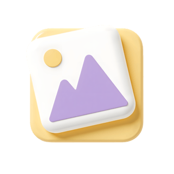 Abstract 3d mountain landscape icon isolated on transparent background png
