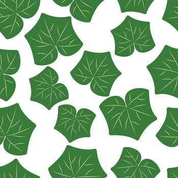 Pumpkin Leaves Pattern - Seamless Background. vector