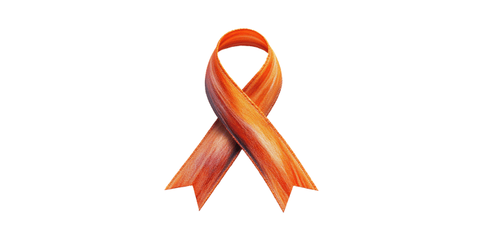 Orange Awareness Ribbon Symbolizing Leukemia And Multiple Sclerosis Support Isolated On Transparent Background png