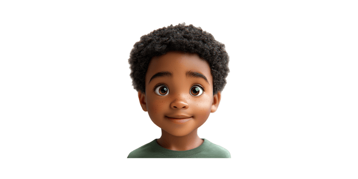 Child Character With Curly Hair And Freckles. Digital Art For And Storytelling Isolated On Transparent Background png