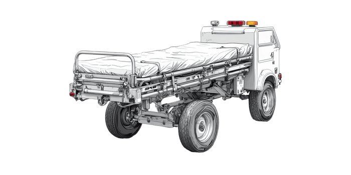 Ambulance Stretcher Vehicle Illustration. Emergency Medical Transport Equipment Isolated On Transparent Background png