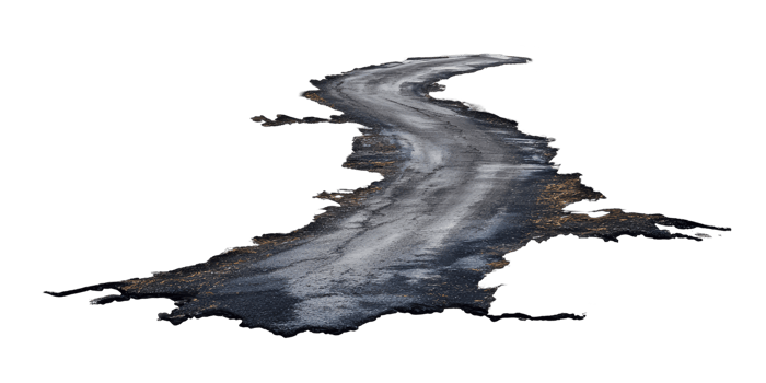 Asphalt Road Fragment. Symbolizes Infrastructure, Construction, And Urban Development Isolated On Transparent Background png