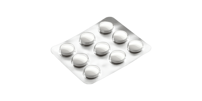 Blister Pack Of Pills. Pharmaceutical Medication And Healthcare Concept Isolated On Transparent Background png
