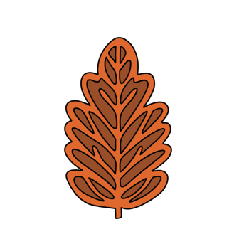 Spooky Brown Autumn Leaf Illustration png