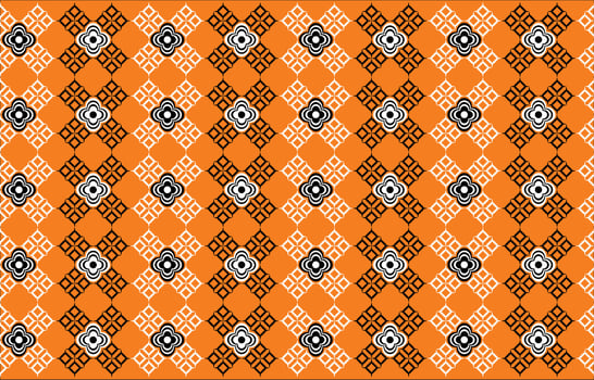 Design of seamless alternating colored square fabric pattern, orange background for printing vector