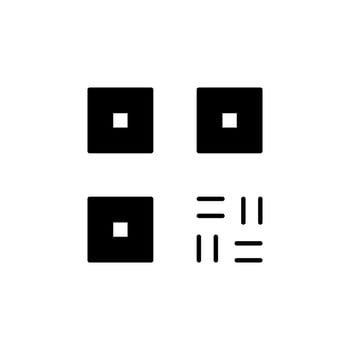 QR Code Solid Icon for Mobile Access vector