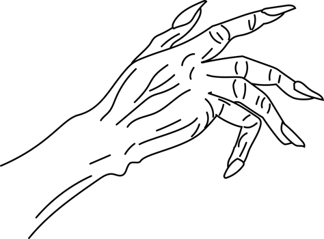 Witch Hand with Long Nails png