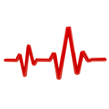 Red 3D Heartbeat ECG Pulse Line - Perfect for Healthcare, Medical, and Vital Signs Concepts png