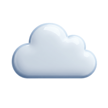 White 3D Cloud Icon - Perfect for Weather, Cloud Computing, and Data Concepts png