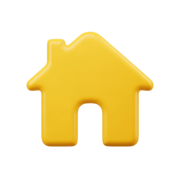 Yellow 3D Home House Icon - Perfect for Real Estate, Property, and Homepage Concepts png