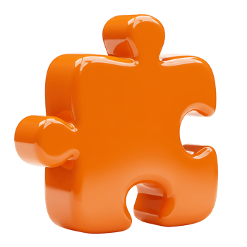 Orange Puzzle Piece Solution Concept Transparent Background png