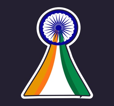 India Decorative Item for Independence Day vector