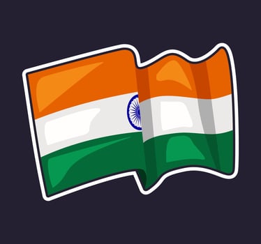 India Flag Waving Item for Independence Day vector