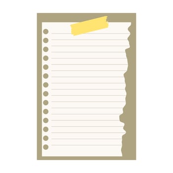 Torn paper notes scattered on a flat surface, showcasing rough edges and textured layers. Simple, minimalist stationery concept. vector
