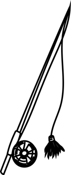 Fishing Rod with Line Drawing png