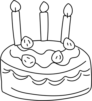 Double Layer Birthday Cake Doodle, Hand Drawn with Candles png