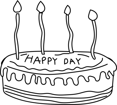 Handwritten Happy Birthday Cake Doodle, Banner png