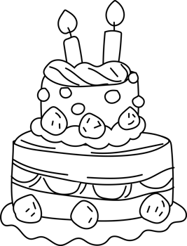 Whipped Cream Birthday Cake Doodle png