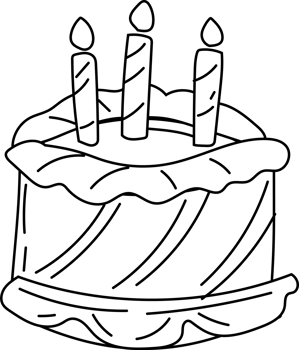 Classic Birthday Cake Doodle with Candles png