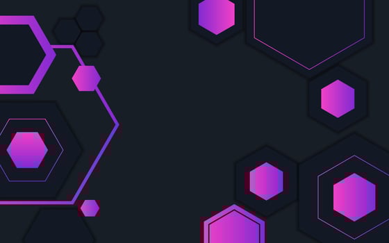 Hexagonal shapes in purple and black vector