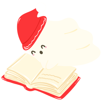 Spooky Cute Christmas Ghost Reading png