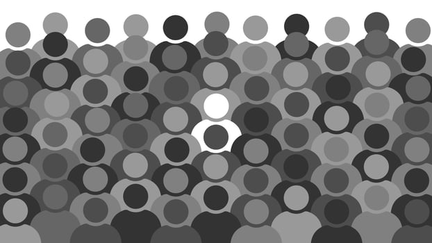 Standing Out in the Crowd. Abstract Group of People with One Unique Individual, Leadership, Individuality, Diversity, Social Identity, Different Person Highlighted, Concept of Uniqueness vector