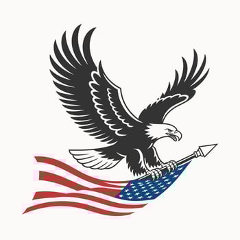 Vintage American Eagle Designs with Stars and Stripes for Patriotic Artwork vector