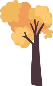 Yellow Spring Tree Clipart, Cute Fantasy Cartoon Design png