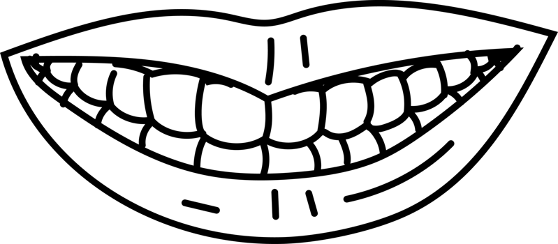Big Smile Mouth Line Art, Dental Cartoon Icon png