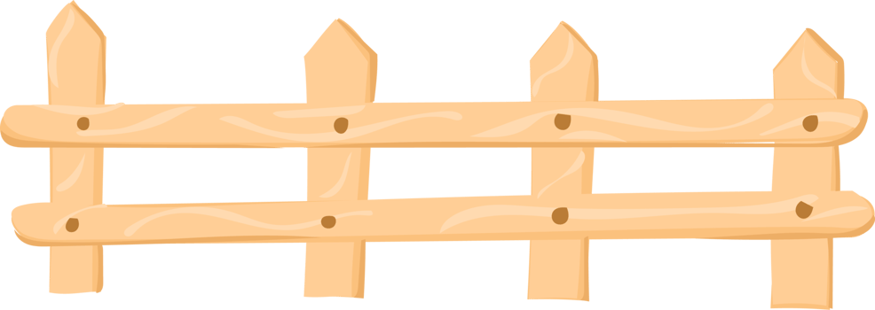 Yellow-White Fence Cartoon Clipart, Cute Garden Divider png